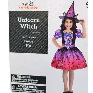 Unicorn Witch Dress Girls Size Medium (7/8) Halloween Costume Dress Up NEW